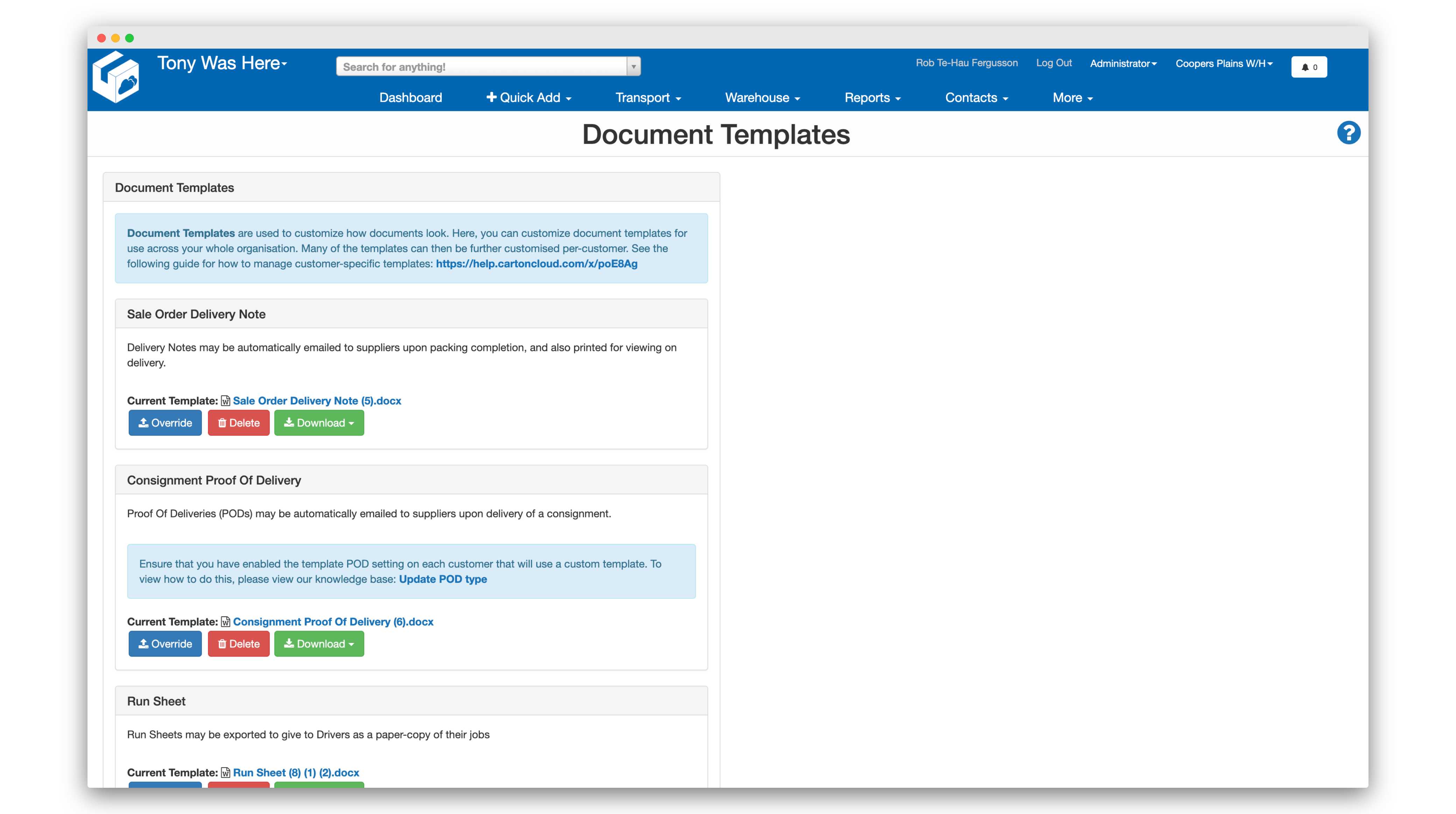 document templates